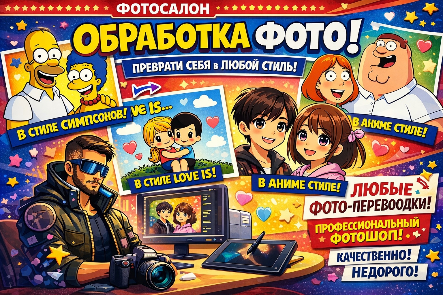 Стилизация фото в мультяшном стиле